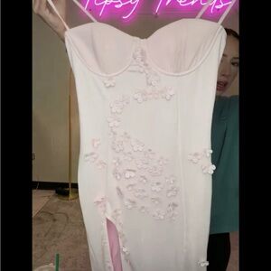 Elegant Pink Floral Maxi Dress